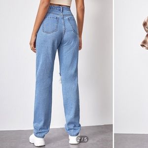 super cute straight leg ripped jeans